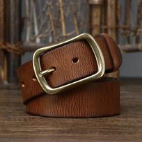 Diržas Vyriškas retro rankų darbo retro stiliaus asmenybės madinga šiurkščiavilnių plisuotų odinių smeigtukų sagtis pirmojo sluoksnio karvės odos džinsų diržas 100cm