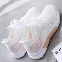 Shoes Womens Sports Casual Shoes Mesh Joker Breathable Wear-resistant Mesh Shoes Small White Shoes 36 rožinė