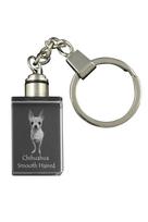 Chihuahua short-haired, Chihuahua smooth - Crystal key ring with dog photo, illuminated key ring, unique gift by Art-Dog brand skaidri