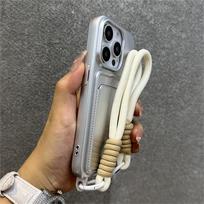 Fashion Wrist Strap Lanyard Wallet Card Holder Phone Case For iPhone 16 11 12 13 14 15 Pro Max Plus XS X XR Soft Silicone Cover For iPhone 16&Case & Strap