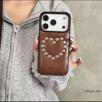 iPhone 17 Pro Max Case: High-End Leather Texture with 3D Rivets, Also Fits iPhone 16 Pro and iPhone 15 iPhone 16 Pro Max