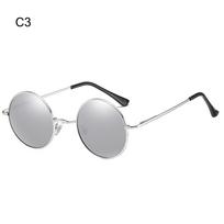 Vintage Small Round Sunglasses Metal UV400 Protection Hippie Circle Sun Glasses Colorful Punk Shades for Men & Women