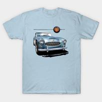 Men Black Print T-shirt Austin Healey Mk 2 No-Cut Transfer Paper Print Cotton Tshirt S šviesiai mėlyna spalva