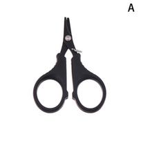 Black Titanium Coated Stainless Steel Fishing Scissors Pliers with Anti-Lost Retractable Buckle PE Braid Line Cutter for Angling