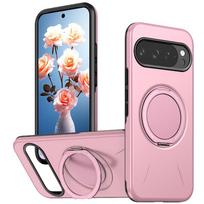 360° Magnetic Bracket Phone Case For Google Pixel 11 10 9 Pro XL 10A 11ProXL For Magsafe Shockproof Stand Holder Cover Funda Google Pixel 10a rožinė