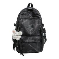 1pcs College School Bags Middle School High School Students' Lightweight Backpacks High School Students' Large Capacity Leisure Computer Backpack 32*18*45cm + pendant juoda