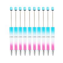 10x Beadable Pens Graduation Students Kids Office Black Ink Rollerball Pen gradiento juoda spalva