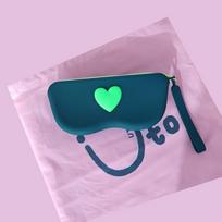 Love Heart Silicone Glasses Bag with Lanyard Dustproof Sunglasses Storage Bag Waterproof Multifunctional Glasses Box