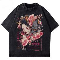 Men'S Women'S Anime-Inspired Graphic T-Shirt Vibrant Dragon Floral Design Casual Summer Short Sleeve Daily Wear Cool Top L