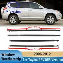 4 vnt. JAV arba ES langų guminės išorinės juostelės, skirtos Toyota RAV4 2009-2012 m. 75720-0R020 Stiklo apsauga, orui atspari juosta RAV-4 stiklui XA30 4 PCS USA