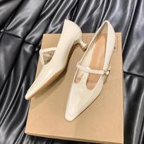 Thin Heel Pointed Mid-mouth Buckle Waterproof Platform Fashion All-match Comfortable Non-slip Breathable Women's Single Shoes 35