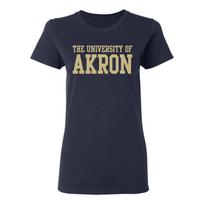 Akron Zips Basic Block Womens Shirt - Navy XL