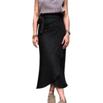 Women Skirt, High Waist Large Hem Midi Skirt, Irregular Split Slimming Skirt for Work Leisure Daily Wear Beach Travel Parties XXL