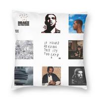 Drake Albums Square Pillowcase Polyester Linen Velvet Pattern Zip Decor Pillow Case Room Cushion Cover 18 Peach skin 18*18(CM)-1Pcs