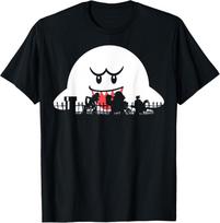 Super Mario Boo Trick Or Treat Halloween Silhouette T-Shirt XL