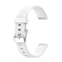 For Fitbit Luxe Silicone Color Buckle Watch Band, Size:S(White) S balta