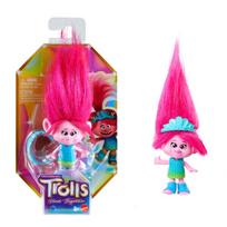 Žaislas DreamWorks Trolls 3 maža lėlė HNF01 vinilinė figūrėlė, pūkuoti plaukai