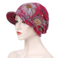 Comfortable Hair Loss Cap Breathable Warm Bonnet Caps Fashion Chemo Caps  Hair Loss raudona