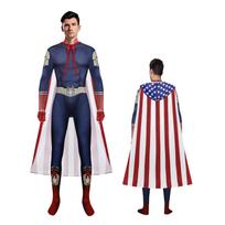 Adult Superhero Costume Full Body Jumpsuit with Cape for Halloween Cosplay Costume Party Outfit M raudona
