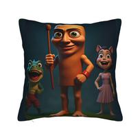 Tung Tung Sahur Animacinių filmukų draugų pagalvės užvalkalas Patogus pagalvės užvalkalas svetainės kėdei Retro madingi pagalvių užvalkalai 30x30cm 12x12in