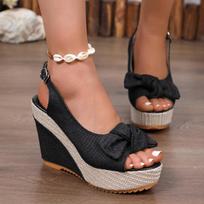 Moterims Ankle Strap Peep Toe Platforminiai Džinsiniai Pleištai Sandalai Zapatos De Mujer Pleištai Sandalas Storas Padas Sandalias Aukštakulniai Sandalai 38 dangaus mėlyna spalva