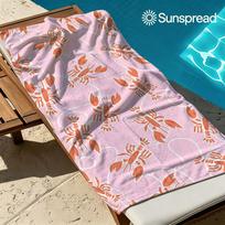 Pink Background Lobster Pattern Quick Drying Bath Towel Microfiber beach towel light weight swimming camping yoga beach out 60x120cm