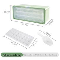 Pull-out Three-Layer Ice Cube Tray and Storage Box for Household Freezers, Large Capacity and Easy Release.