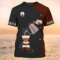Summer Barista Cafe 3d Print Cosplay T-Shirt Uniform Workwear Women Man T Shirts Streetwear Oversized Harajuku Female Tops Tees 6XL beige