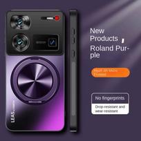 ZTE Nubia Z60 Ultra dėklas Kietas Matinis Su Žiedu Stovu Magnetinis Apsauginis Galinio Dangtelio Dėklas Nubia z60Ultra Pilno Dengimo Korpusas For Nubia Z60 Ultra violetinė