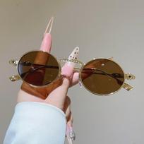 Steampunk y2k Round Vintage Sunglasses Women For Men Luxury Brand Designer Sun Glasses Popular Hip Hop Metal Small Frame Shades