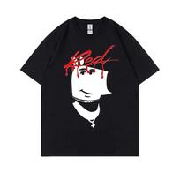 Rapper Playboi Carti Whole Lotta Red Chill Guy Funny Meme T Shirts Men Fashion Oversized T-shirt 100% Cotton Short Sleeve Tsh... S įvairiaspalvis