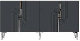 Konsolinis staliukas Kalune Design Meyra 150, antracito sp./sidabro sp., 32 cm x 150 cm x 75 cm