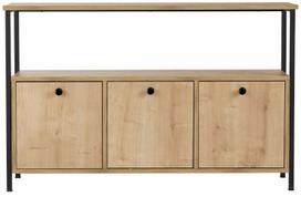 Konsolinis staliukas Nordure Solace, ąžuolo sp./juoda sp., 30 cm x 120 cm x 77 cm