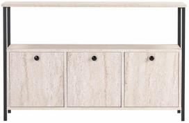 Konsolinis staliukas Nordure Solace, juoda sp./travertine sp., 30 cm x 120 cm x 77 cm