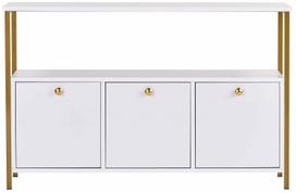 Konsolinis staliukas Nordure Solace, aukso sp./balta sp., 30 cm x 120 cm x 77 cm