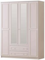 Spinta Kalune Design Lina, balta matinė sp., 52 cm x 140 cm x 210 cm, su veidrodžiu
