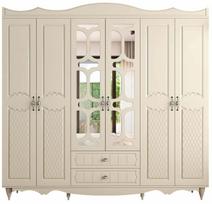 Spinta Kalune Design Cansu, balta matinė sp., 52 cm x 210 cm x 190 cm, su veidrodžiu