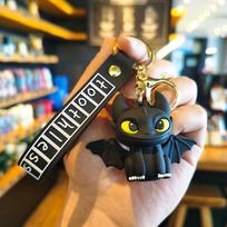 Toothless Dragon Keychain Silicone Pendant With Smile Design For Couples Gift And Accessories Smile Black