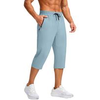 Men Casual Breathable Solid Color Thin Quick Dry Sports Cropped Pants S