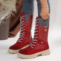 Women's Ankle Booties Winter Lace Up Elastic Mid Calf Military Combat Boots With Zipper Chunky Platform Lug Sole Booties for Women Fall Winter Shoes 36