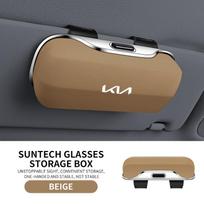AANO1 Car Visor Glasses Case ABS Flocked Sunglasses Holder Storage Clip for Kia Rio Soul Seltos Forte K5 K3 Niro Sorento Stinger Sport smėlis