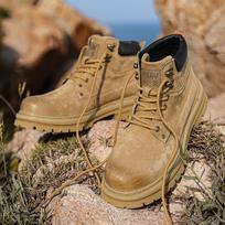 Leather Martin boots, new autumn and winter mid-help boots, British fur high-top 39