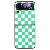 Applicable to Samsung ZFlip4 folding mobile phone case zflip5 alligator pattern leather case plaid PC case zflip6 protective case samsung galaxy z flip6
