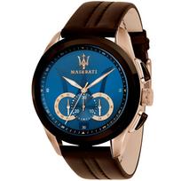 Maserati R8871612024 Traguardo Chronograph Mėlynas ciferblatas Vyriškas laikrodis 45mm ruda
