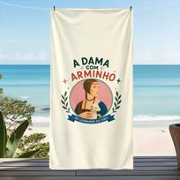 Lady with an Ermine Art Beach Towel, Da Vinci Inspired Retro Print, Soft Quick Dry Towel, Unique Artistic Design for Travel 40X60CM