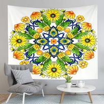 Bohemian Aesthetic Tapestry Psychedelic Hippie Tapestry Indian Mandala Printing Tapestry Art Home Living Room Bedroom Tapestries W95xH70cm