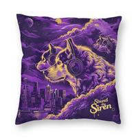 Sound The Siren Square Pillowcase Polyester Linen Velvet Printed Zip Decor Pillow Case Sofa Cushion Cover 18 Peach skin 18*18(CM)-1Pcs