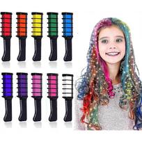 Vibrant 10-Color Hair Chalk Set for Kids - Safe, Washable Temporary Hair Dye for Fun Parties & Gifts!