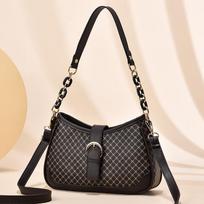 PU odinis pečių krepšys moterims Grandinės Vidutinio amžiaus Crossbody Bag Kasdienis pirkinių krepšys 26x7x17cm kava