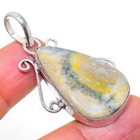 Natural Bumblebee Jasper Gemstone 925 Sterling Silver Gift Pendant 1.81  j4o25